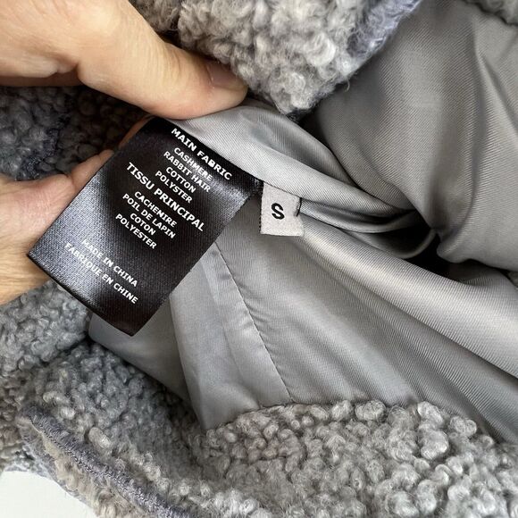 Smiley Sherpa Jacket Cashmere Rabbit Hair Men's Small (fits loose) - Picture 10 of 16